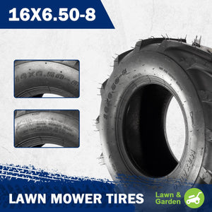 MaxAuto 2 PCS Super Lug Tractor Tire -16x6.50-8, 4PR, Tubeless