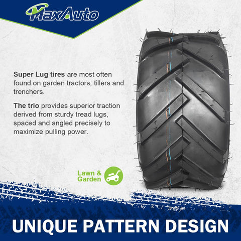 Image of MaxAuto 2 Pcs 18X9.50-8 Lawn Mower Tractor Tires 18X9.50X8 Very Wide 6 Ply Rated P328