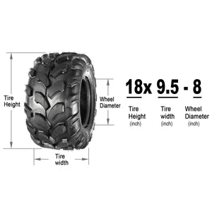 MaxAuto 2PCS Sport ATV Tires 18x9.5-8 18x9.50x8 Lawn Mower Off-Road ATV UTV Tire 4PR Turf Tires Mud Sand Trial Tires P311