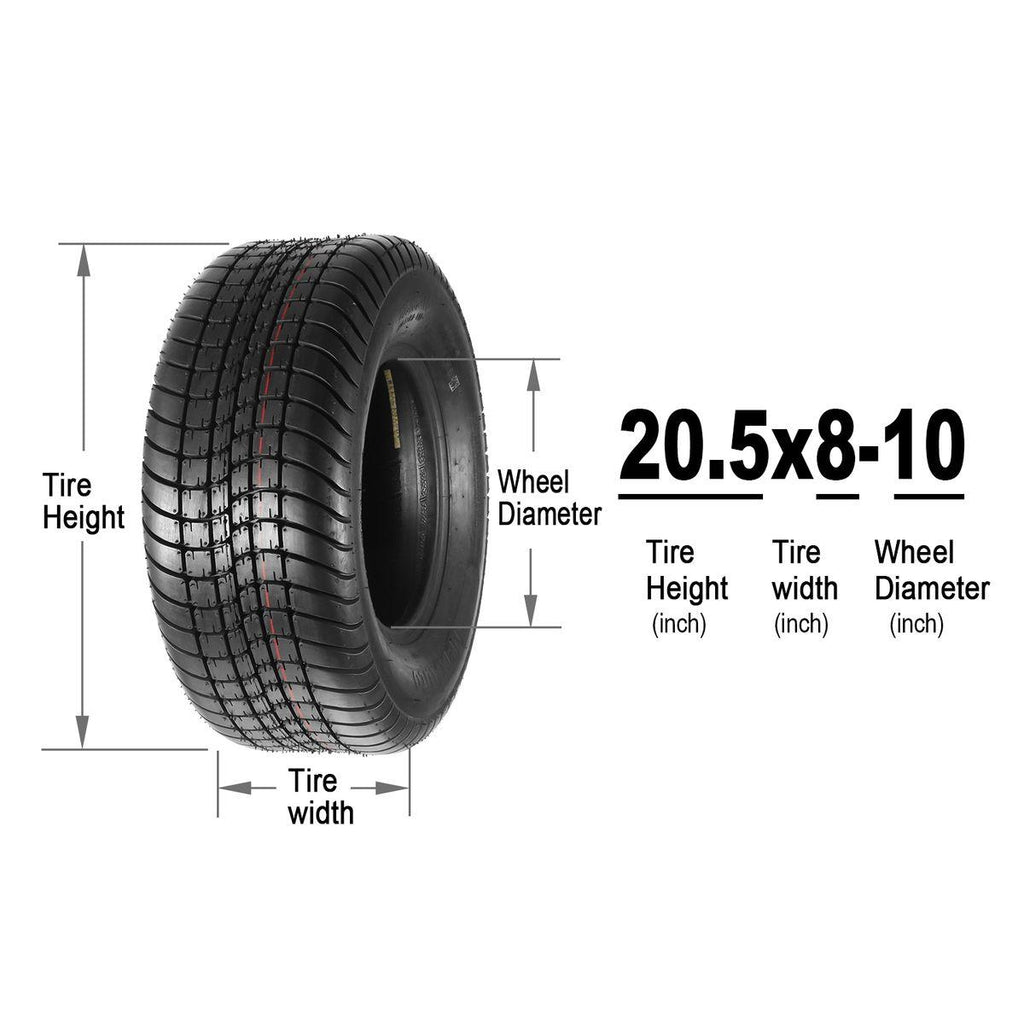 MaxAuto Set of 2 Bias Trailer Tire 205/65-10 20.5x8.00-10 LRC 6PR