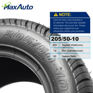 MaxAuto Golf Cart Tires 205/50-10 205x50-10 Low Profile, 4Pcs