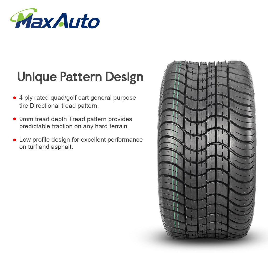 MaxAuto Golf Cart Tires 205/50-10 205x50-10 Low Profile, 4Pcs