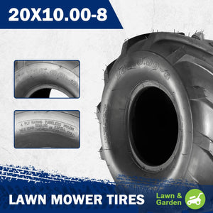 MaxAuto 2 Pcs 20x10.00-8 Super Lug Lawn & Garden Tire, 4PR