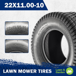 MaxAuto 22X11-10 Turf Lawn Mower Tractor Riding Garden Tire, P332 4PR Load Range B,2Pcs