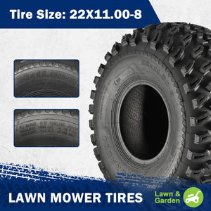 MaxAuto Full set of Golf Cart Tires 22x11.00-8 ATV Turf Tires,4ply,Set of 4