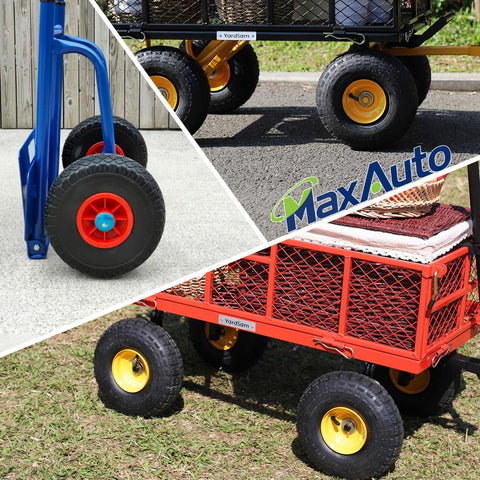 Image of MaxAuto 4-Pack 4.10/3.50-4" Pneumatic (Air Filled) Hand Truck/All Purpose Utility Tires on Wheels, 2.17" Offset Hub, 5/8" Bearings