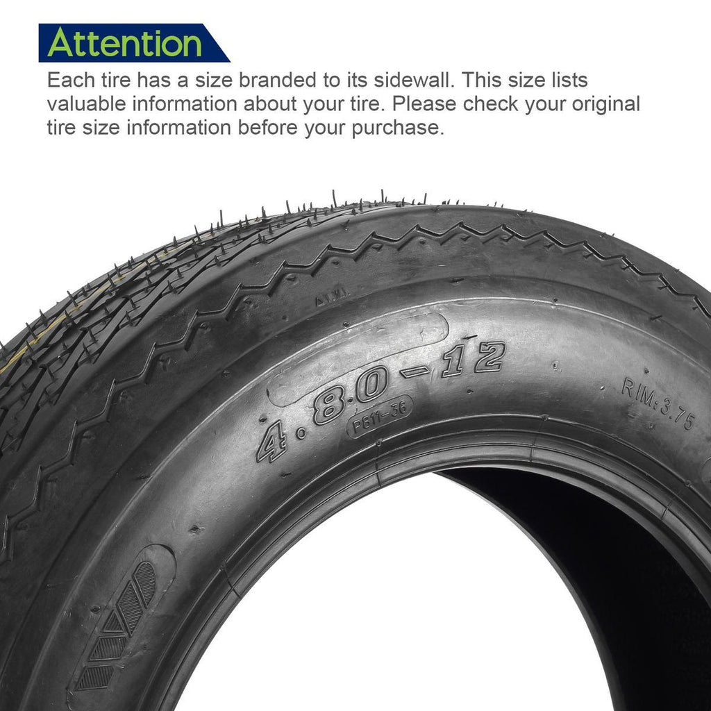 Boat Trailer Tires- MaxAuto 4.80-12 480-12 4.80x12 6PR Tailer Tires ...