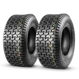 MaxAuto 2 Pcs 16x6.50-8 Turf Tires for Lawn Tractor Lawn Mower Riding 4Ply Tubeless