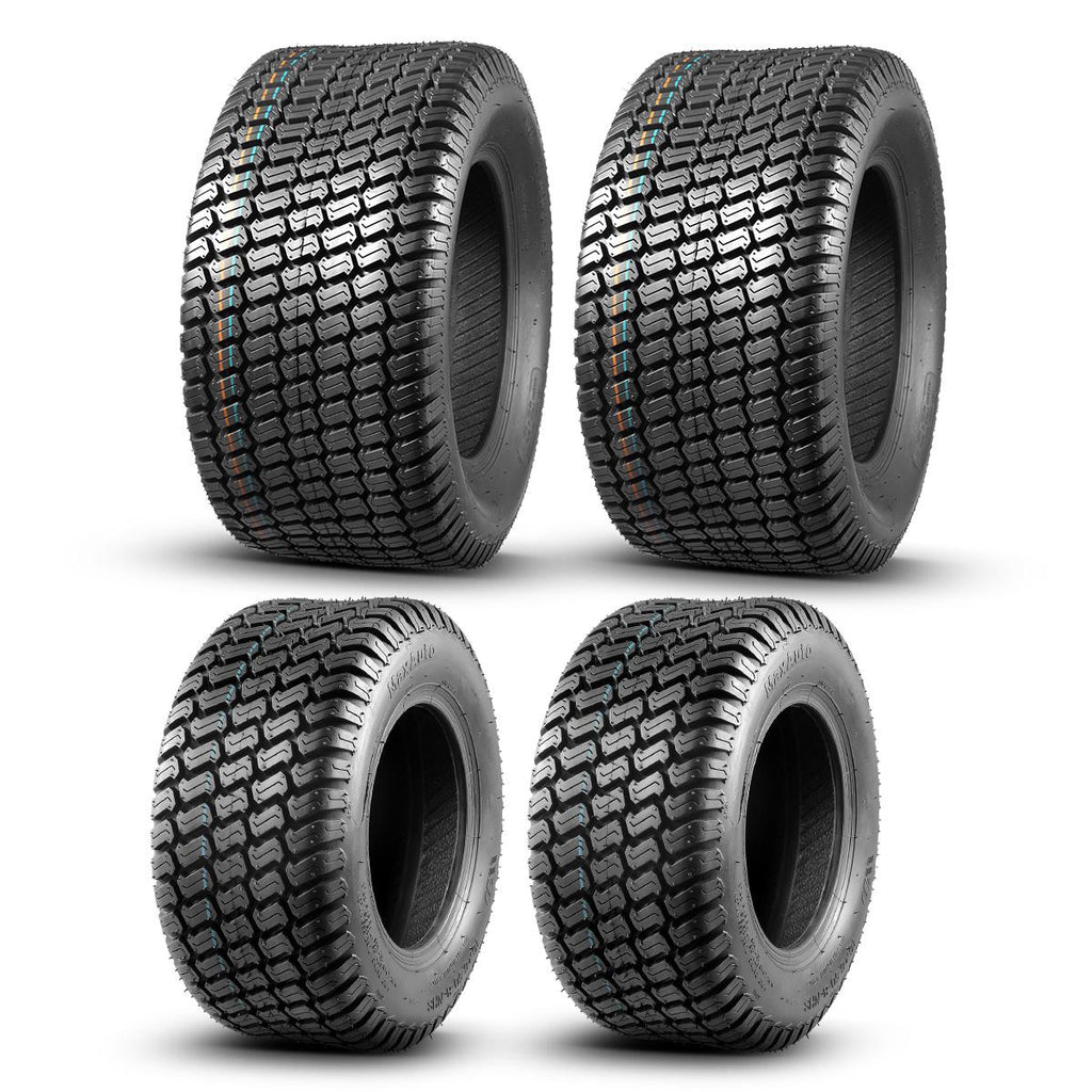 Set of 4 Lawn Mower Turf Tires 16x6.5-8 Front & 23x10.5-12 Rear 4PR Tubeless